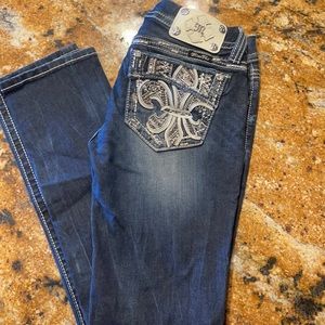 MissMe signature straight dark wash jeans